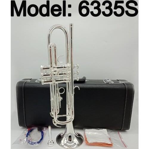 New 6335S Professional Bb Trumpet Silver Plated Musical Instrument Professional Trumpet With Case Mouthpiece Accessories