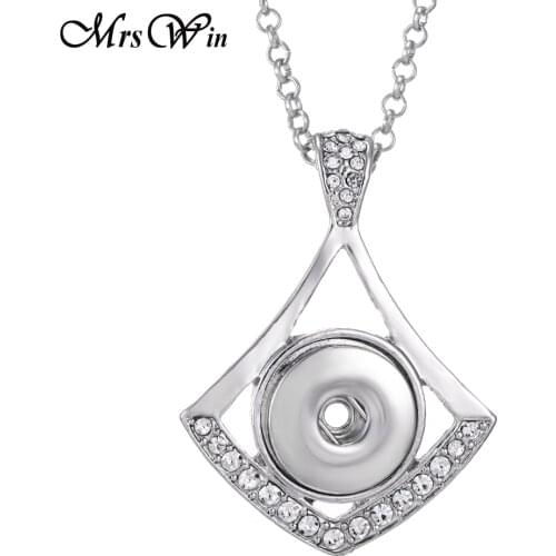 New Snap Jewelry Silver color Flower Necklace Crystal Snap Button Necklace for Women Fit 18mm 20mm Snap Buttons Jewelry