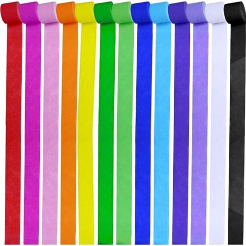 Party Streamers Backdrop Decorations Crepe Paper Rainbow Streamers for Birthday Christmas(13 Rolls)