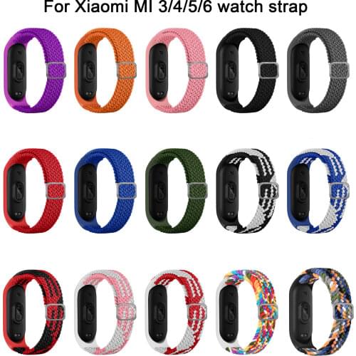 Band for xiaomi mi band 6/5/4 strap adjustable fabric correas braided solo Loop watchband Scrunchie belt bracelet on mi band 4 5