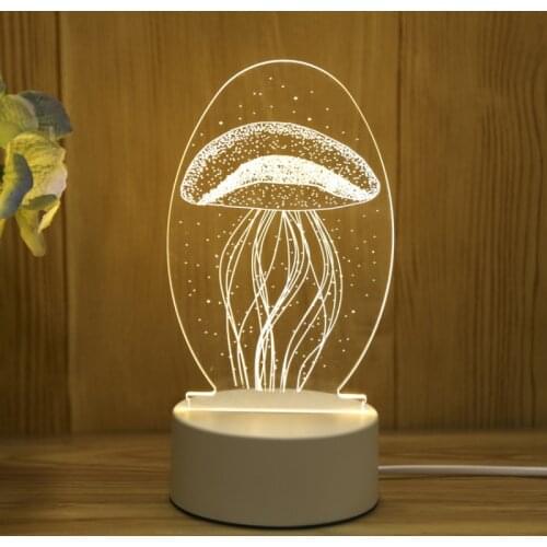 Romantic Love 3D Lamp Heart-shaped Balloon Acrylic LED Night Light Decorative Table Lamp Valentines Day Baby Shower Gift Box