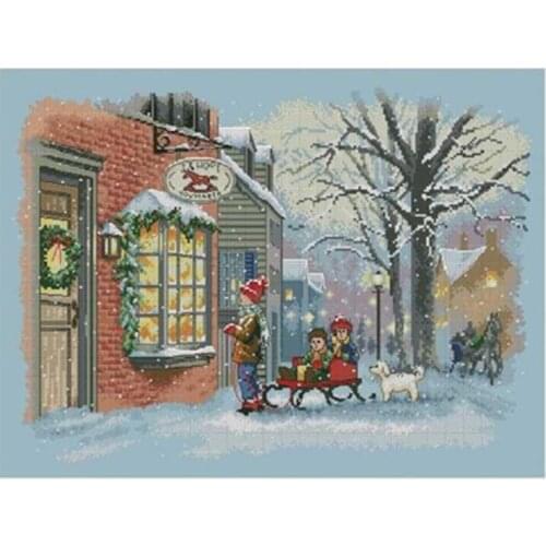 Christmas wishes patterns counted 11CT 14CT DIY Cross Stitch Sets wholesale Cross-stitch Kits Embroidery Needlework