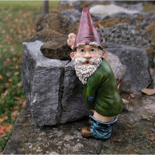 Garden Decor Funny Resin Figurines Naughty Garden Gnome Decoration Statue Gnome Decoration Villa Home Figurines Decoartion