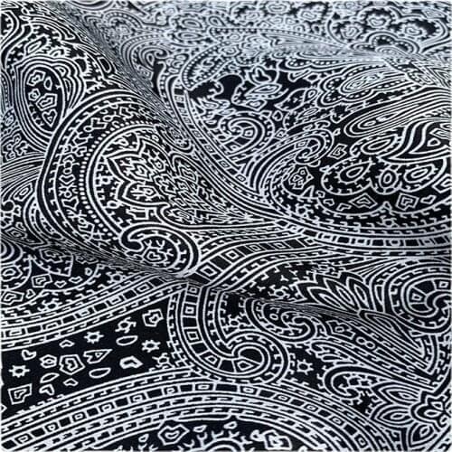 Width 57" National Style Opaque Cotton Satin Fabric By The Half Yard For Dress Shirt Pants Material