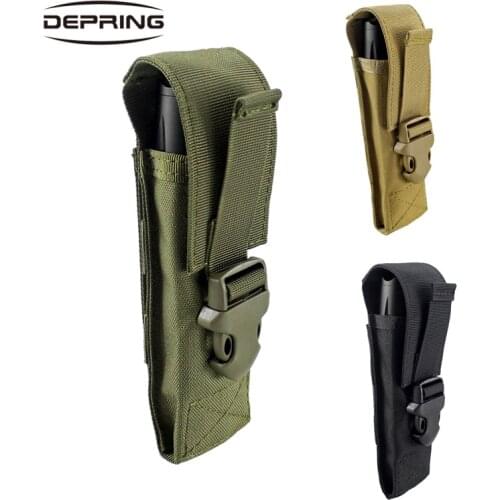 Tactical Hunting Nylon Pouch Mens EDC Molle Belt Pouch Sheath Adjustable Organizer Holster for Flashlight Folding Knife Mag