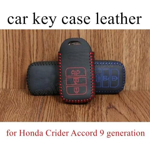 Only Red hot Leather car key case sewing hand cover for Honda Crider Accord 9 generation Jade new Fit Crosstour Creiz Civic City