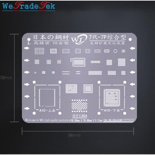 Universal BGA Reballing Stencil Kit 0.12mm Thickness Tin Mesh Solder Template for IP XSMAX XS XR X 8 8P 7P 7 6P 6 5 5S