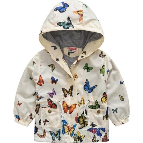 New Kids Coat Boy Girl Spring Windbreaker Outdoor Hooded Windproof Rainproof Outerwear Children 3-7Year Fashion Exquisite Jacket