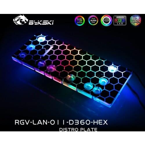 Bykski Water Cooling Acrylic Board Waterway board for LIAN LI O11 Dynamic Case for CPU/GPU DDC Pump RGB RGV-LAN-O11-D360-HEX