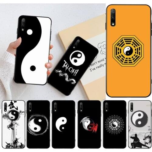 YJZFDYRM Eight Diagrams Taiji Yin Yang black Phone Case Hull for Huawei Honor 30 20 10 9 8 8x 8c v30 Lite view pro