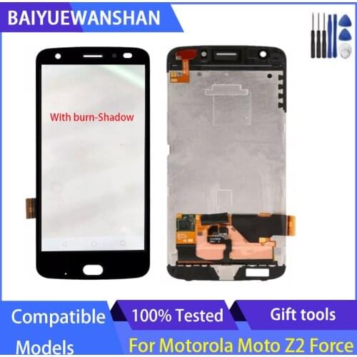 5.5" For MOTO Z2 Force LCD Display XT1789 Display Touch screen With Frame Digitizer Assembly Replacement With burn-Shadow
