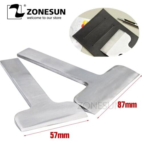 ZONESUN 2 Pcs Leather Hand Punch Wallet Card Cutter 57mm 87mm Straight Sharp Edge Punching Tool