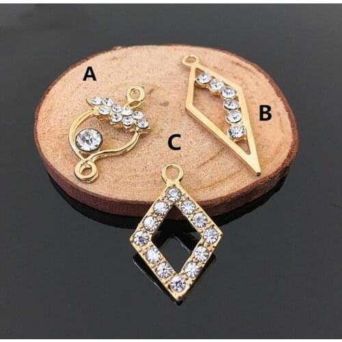 10pcs Korean Version Rhinestone Geometry Charms Diy Jewelry Making Bracelet Necklace Earrings Hair Accessories Apparel Findings