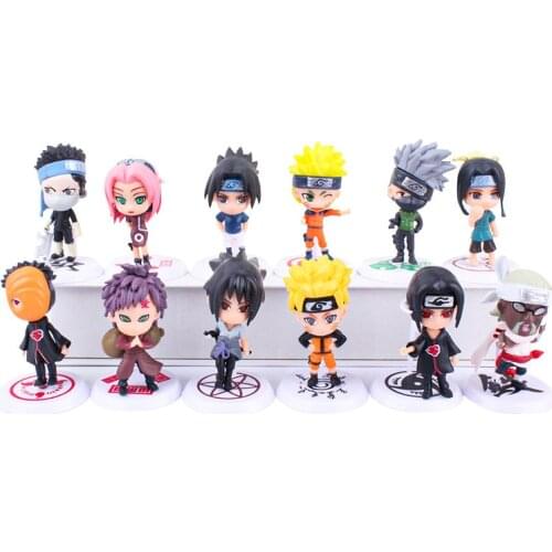 6pcs/set Anime Sakura Kakashi Sasuke Uzumaki Gaara Akatsuki PVC Action Figure Model Toy Childrens Toys Christmas New Year Gifts