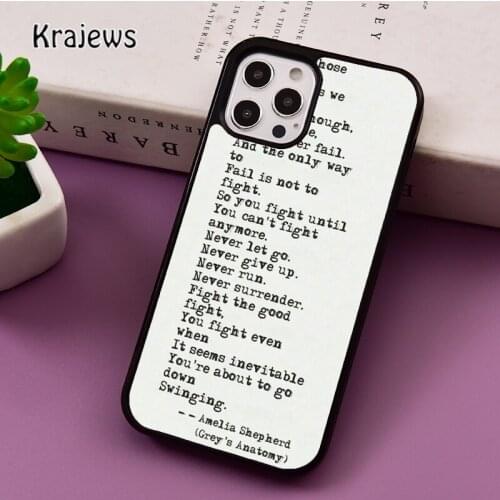 Greys Anatomy Quotes TV Series phone Case For iPhone 5 SE 2020 6S 7 8 Plus 12 mini 11 Pro X XR XS Max Samsung S8 S9 S10 Cover