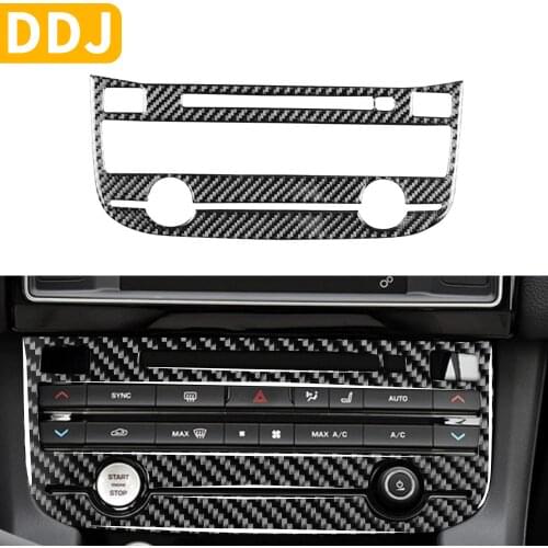 For Jaguar F-PACE XE XF S R Sport X761 X760 X260 Interior Accessories Carbon Fiber AC/CD Switch Panel Button Frame Trim Sticker