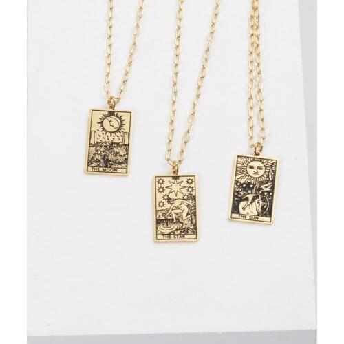 Geometric Tarot Necklace Electroplating On The Neck Stainless Steel Gift For Women Decoration Hip Hop Gothic Accessories Jewelry