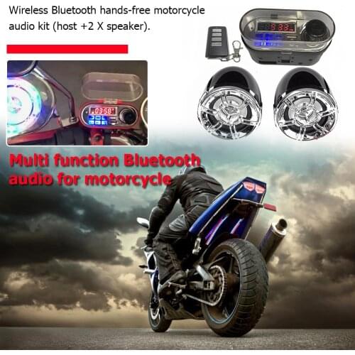 VODOOL Bluetooth Motorcycle Stereo Speaker HY-007 System Handsfree TF Radio USB Charger for Outdoor Personal Motorcycle