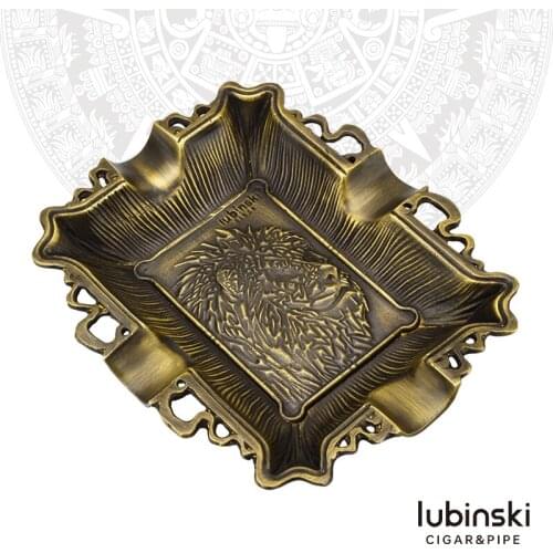 LUBINSKI Unique Pure Copper Cigar Cigarette Ashtray 4 Cigars Holder Travel Tobacco embossment Ash Tray Fit COHIBA Cigars New