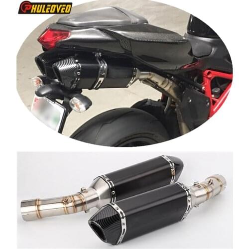 Motorcycle Exhaust Full System Link Pipe 848 Exhaust Muffler for 848 EVO 1098 1198 S/R 848 Exhaust Escape Connector Middle Pipe