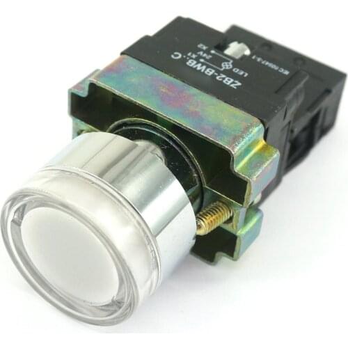 XB2BW31B1C N/O Momentary White Flush Pushbutton With 24V AC/DC Pilot Light Lamp