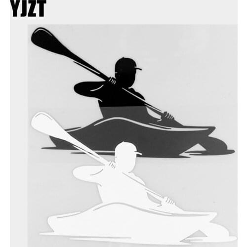 YJZT 18.4×12.1CM Rowing Pattern High Quality Vinyl Decal Car Sticker Black/Silver 20A-0340