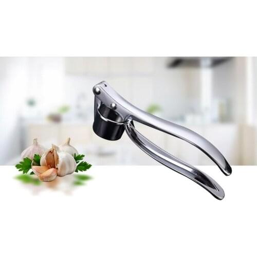 1PC Stainless Steel Garlic Press Peel Mince Tool Home Kitchen Alloy Ginge Crusher Garlic Presses Ginger Garlic Crusher OK 0511