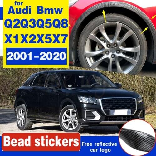 4pcs Universal Car Truck Carbon Fiber Rubber Wheel Eyebrow Protector Lip Sticker Trim Fender Flare Anti-scratch fit for audi bmw
