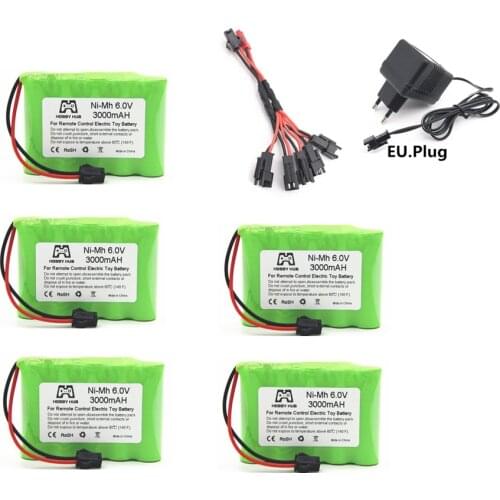 6v 3000mAh NiMH Battery + Charger For Rc Toys Cars Boats Guns Tank Truck Robots Parts AA Ni-MH 6v Rechargeable Battery Pack