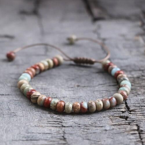 Trendy Snake-skin Stone 4*6MM Abacus Bead Bracelet Women Gift Handmade Lucky Friendship Bracelet