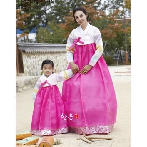 South Korea Imported High-end Fabric / Latest Suit / Korean National Costume Mother and Daughter Suit