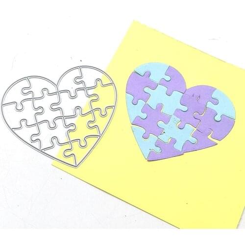 Julyarts Love Puzzles Die Cut Dies DIY Craft Heart Dies Decor Greeting Card Metal Cutting Dies Stencil DIY Scrapbook Paper Photo