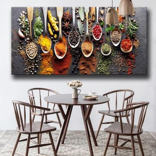 Food Painting Modern Spices Poster Canvas Modular Picture For Kitchen Restaurant Home Decoration Wall Art HD Printed Frame