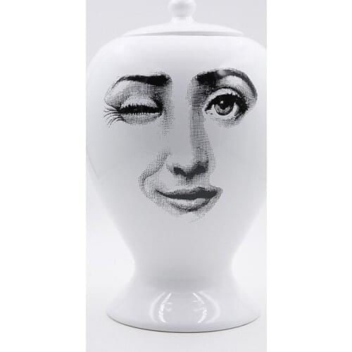 Ceramic Flower Vase Decor Pot European Sealing Vase Home Decoration Accessories Christmas Gift Home Decor Craft Jar 14x22CM