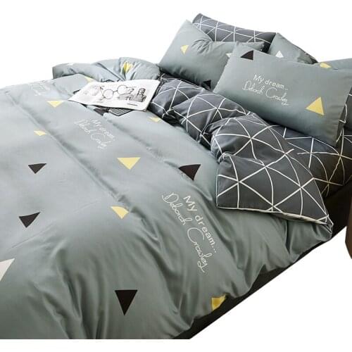 Online celebrity four-piece bed quilt cover summer bedding single double bed student dormitory three-piece set