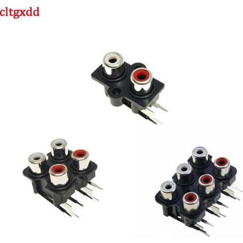 1pcs Red and white color 2hole 3pin/4hole 6pin/6hole 9pin RCA Female Audio Video Plug AV Concentric Socket Connector
