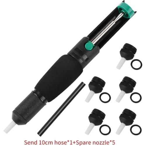 LUXIANZI Powerful Desoldering Double Ring Suction Pump Suction Tin Vacuum Gun Welding Solder Sucker Tool with Extra Nozzle