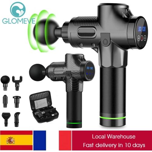 Massage Gun Deep Tissue Percussion Muscle Massager Therapy Gun Exercising Muscle Pain Relief 30 Speeds LCD Touch Display 6 Head