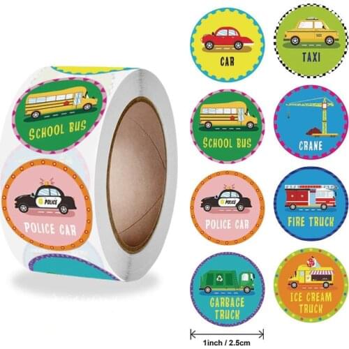 Cars And Truck Stickers Party Supplies Pack Toddler For Kids Perforated Roll Construction Sticker Car Home Family Birthday Party