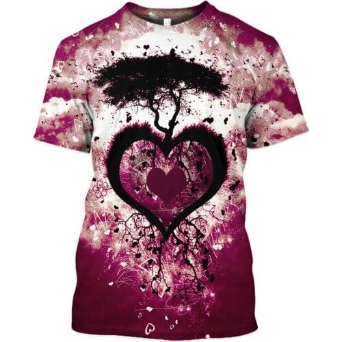 New art love 3D printing T-shirt men and women fashion T-shirt casual sweatshirt T-shirt Harajuku short-sleeved womens T-shirt