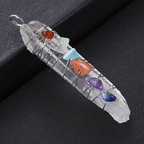 New Fashion Handmake Charm Diy Natural Stone Charms for Jewelry Making Charms Necklace Pendant for Women Hexagonal Pillar