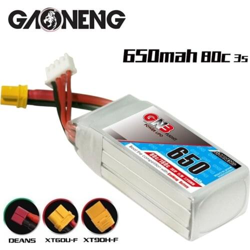 Original GAONENG GNB 11.1V 650mAh 80C MAX 160C Battery XT30 Plug for FPV Racing Drone RC Quadcopter Helicopter Parts