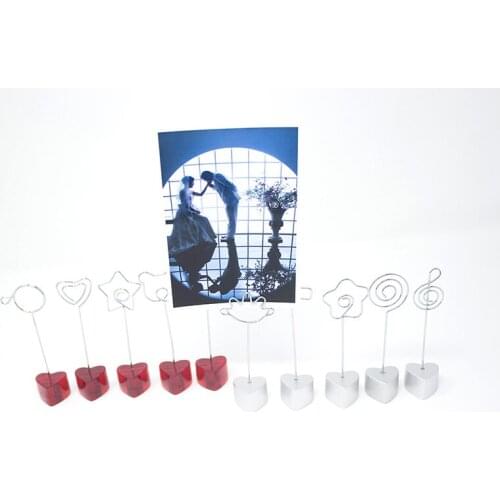 Lot 10pcs H Heart Base Craft Wire Photo Clip,Memo Holder,Message Card Place,Personalized Wedding Favor,Customized Gift
