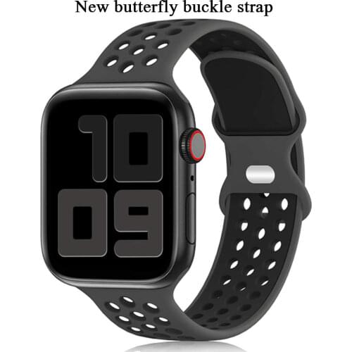 Sport Strap For Apple Watch Band 6 SE 5 4 44mm 40mm Silicone Breathable Belt Bracelet to iWatch Watchband Series 54321 38mm 42mm