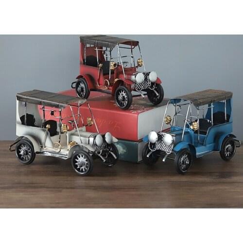 Retro Nostalgic Classic Metal Crafts Car American-Style Vintage Car Algam Model Creative Home Living Room Wine Cabinet Decoratio