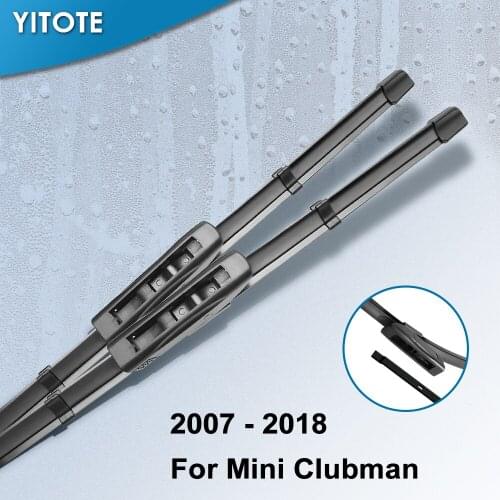 YITOTE Wiper Blades for Mini Clubman Fit Bayonet Arms / Hook Arms / Push Button Arms Model Year From 2007 to 2018