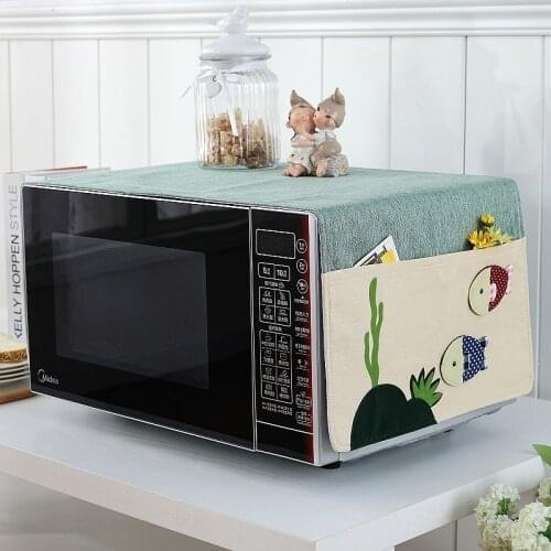 Rustic fabric microwave hood beauty galanz oven belt storage bag dust cover anti oil
