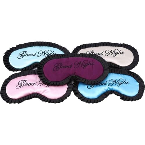 Comfortable Imitation Silk Satin Word Sleep Mask Eye Cover Personalized Travel Pink/Purple/Green/Blue/Beige