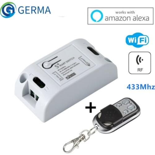 GERMA RF WiFi Smart Switch 433Mhz RF Receiver Intelligent Remote Wireless Control For Smart Home Wifi Switch 10A 2200W DIY IOS