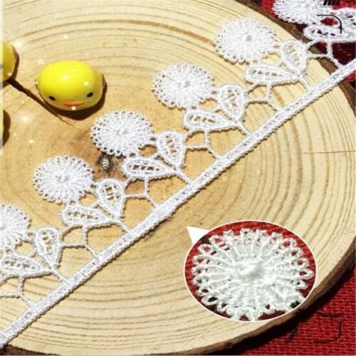 Water soluble white lace embroidered lace 2cm polyester light embroidery lace barcode DIY